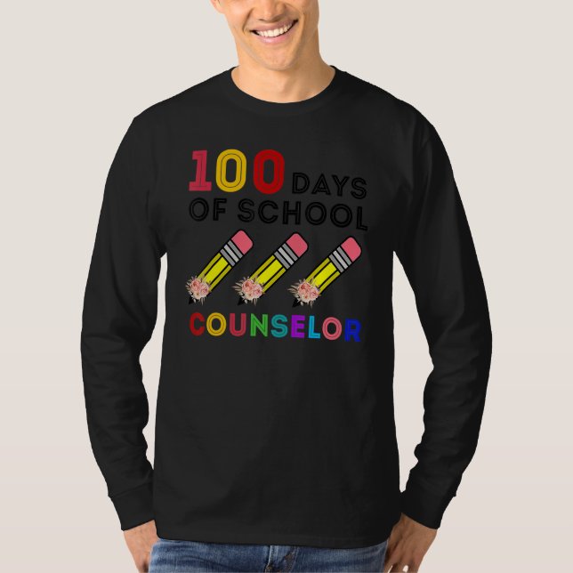 Camiseta 100 Days Of Counselor Happy 100th Day Of School (Anverso)