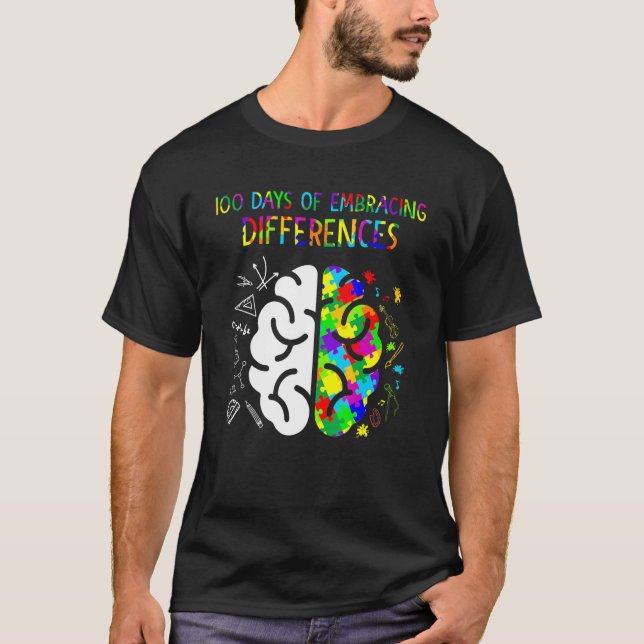 Camiseta 100 Days Of Embracing Differences Autism Awareness (Anverso)