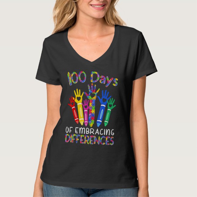 Camiseta 100 Days Of Embracing Differences IEP 100th Day Of (Anverso)