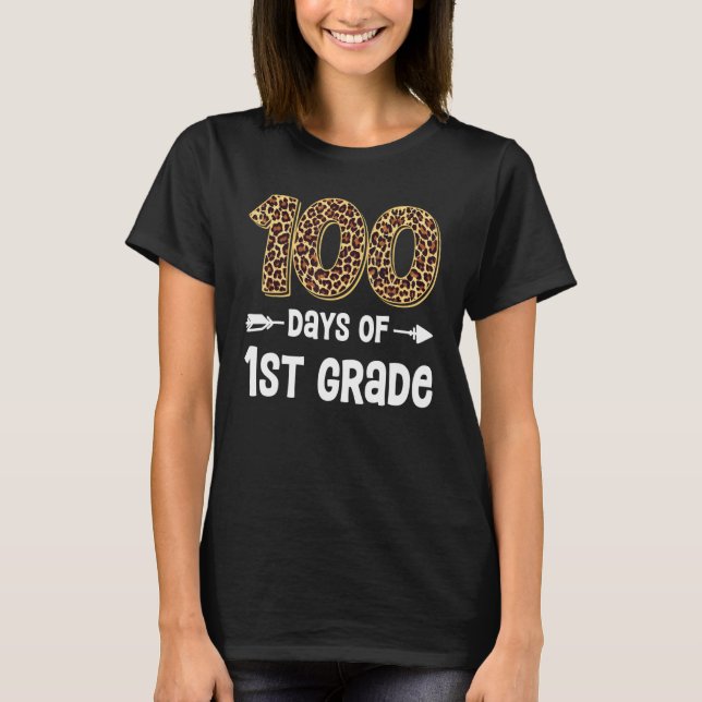 Camiseta 100 Days Of First Grade Teacher Student 100th Day  (Anverso)
