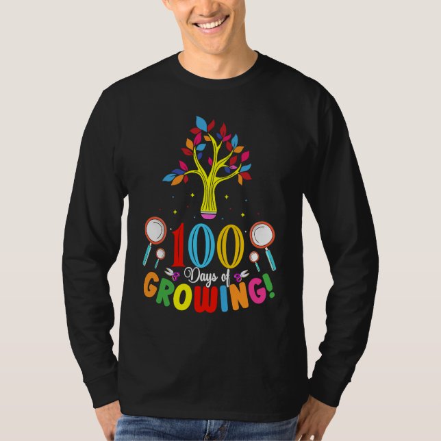 Camiseta 100 Days Of Growing 100 Days Of School Tree Kids T (Anverso)