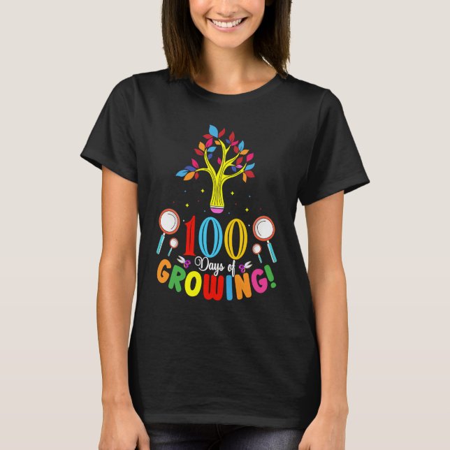 Camiseta 100 Days Of Growing 100 Days Of School Tree Kids T (Anverso)