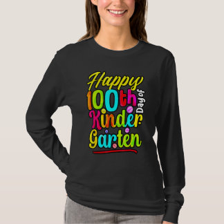 Camiseta 100 Days Of Kindergarten Happy 100th Day Of School