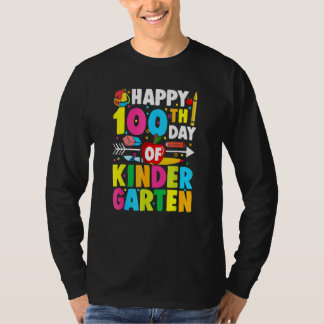 Camiseta 100 Days Of Kindergarten Happy 100th Day Of School