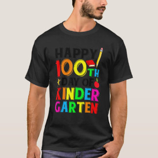 Camiseta 100 Days Of Kindergarten Happy 100th Day Of School
