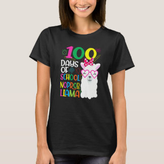 Camiseta 100 Days of Kindergarten No Probllama Llama Teache