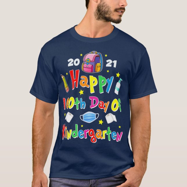 Camiseta 100 Days Of Kindergarten School Gift Students (Anverso)