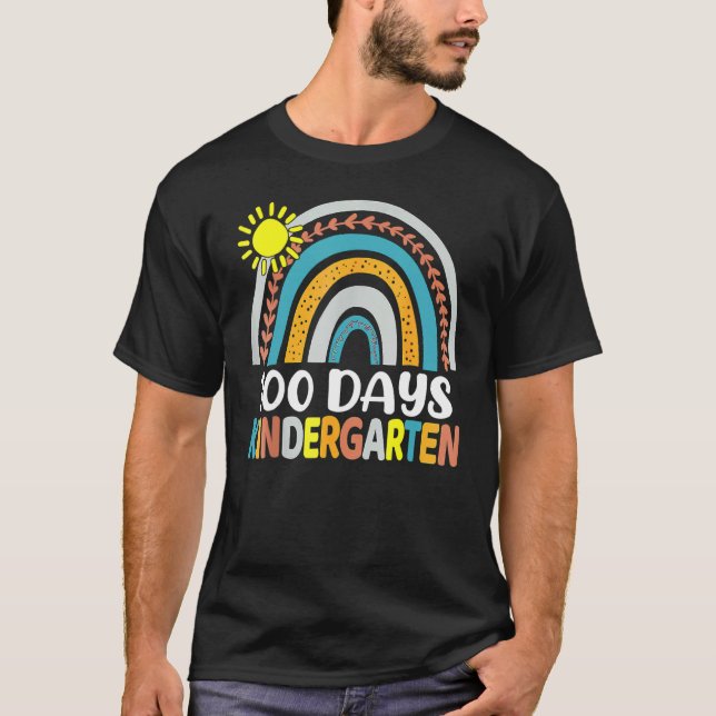 Camiseta 100 Days of Kindergarten School Teacher or Student (Anverso)