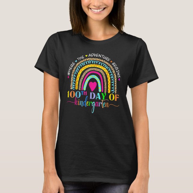 Camiseta 100 Days Of Kindergarten School Teacher Smarter Ra (Anverso)