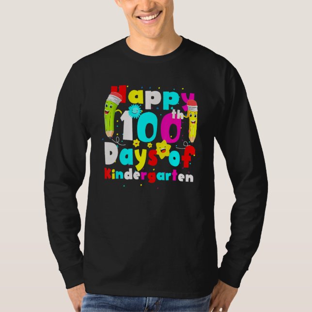 Camiseta 100 Days Of Kindergarten Teacher Student 100 Days  (Anverso)