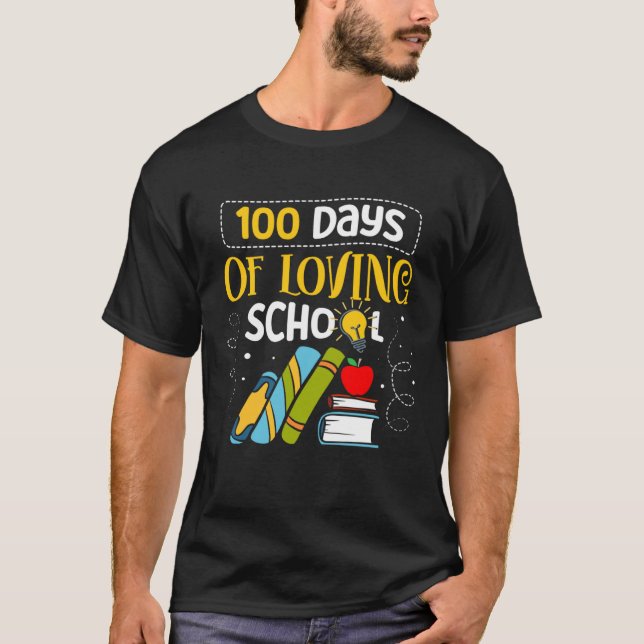 Camiseta 100 Days Of Loving School Leopard 100th Day Teache (Anverso)