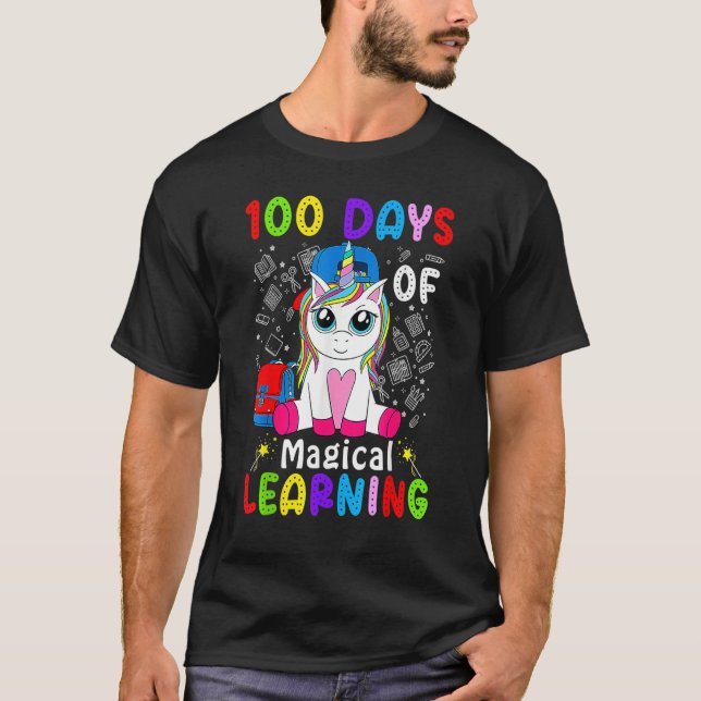Camiseta 100 Days of Magical Learning School Smarter Dabbin (Anverso)
