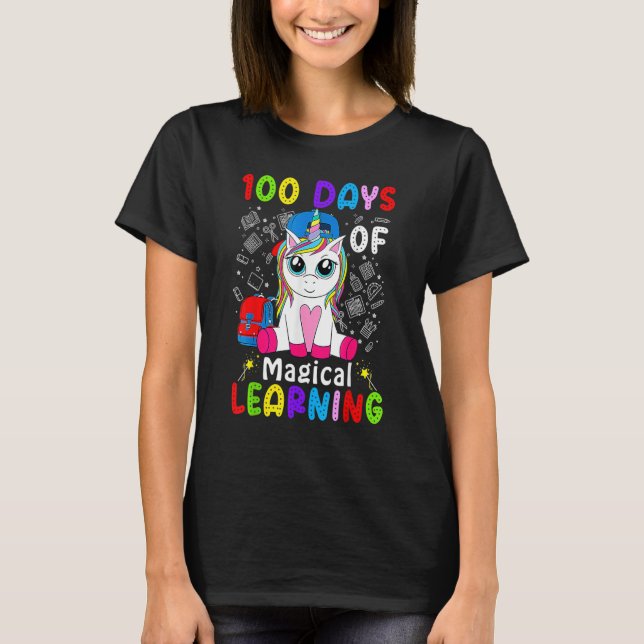Camiseta 100 Days of Magical Learning School Smarter Dabbin (Anverso)