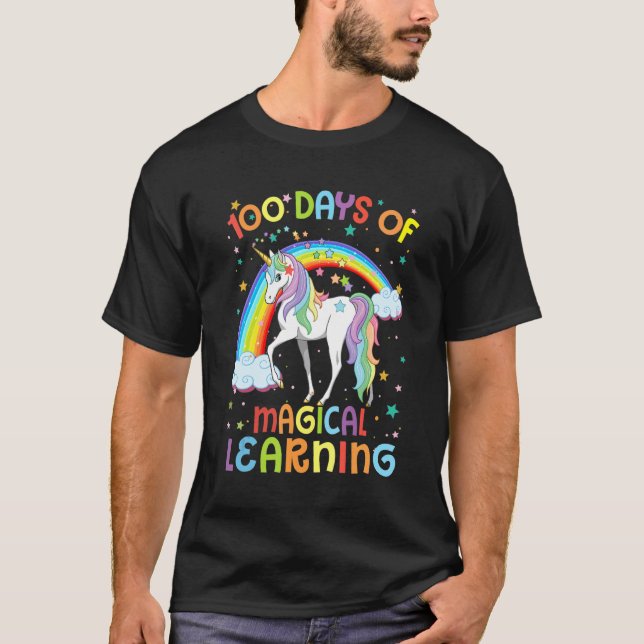 Camiseta 100 Days Of Magical Learning Unicorn 100th Day Sch (Anverso)