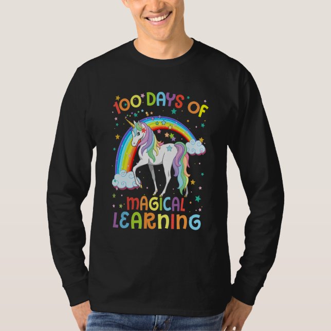 Camiseta 100 Days Of Magical Learning Unicorn 100th Day Sch (Anverso)