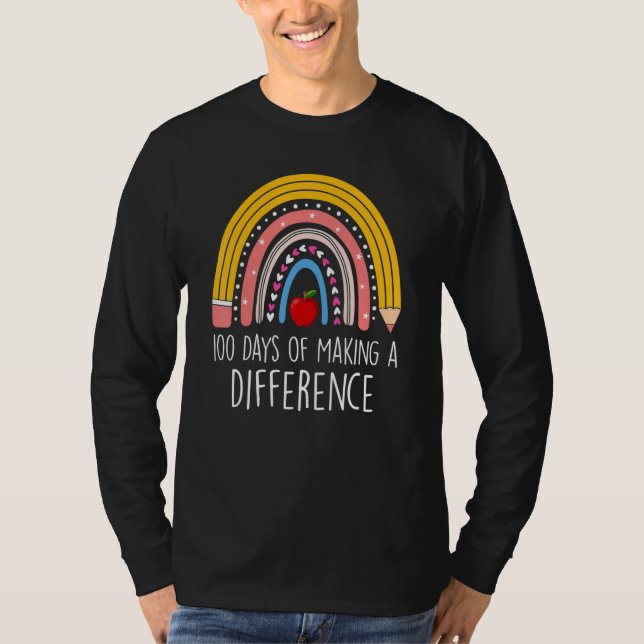 Camiseta 100 Days of Making a Difference Rainbow 100th Day  (Anverso)