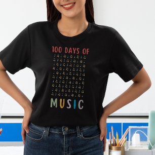 Camiseta 100 Days of Music Notes 100 School Day Teacher