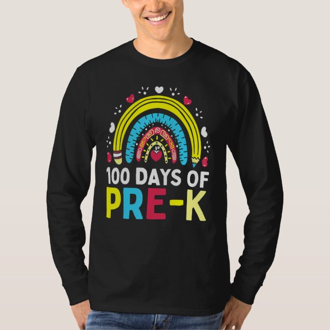 Camiseta 100 Days Of Pre K Happy 100th Day Of School Teache (Anverso)