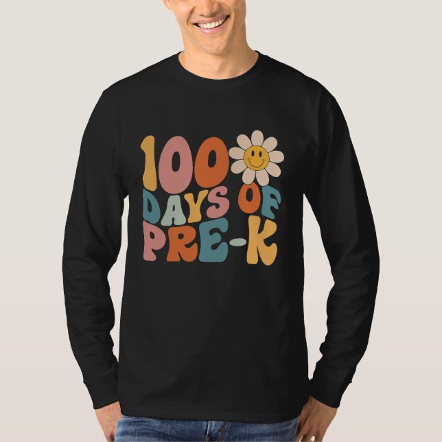 Camiseta 100 Days Of Pre K Happy 100th Day Of School Teache (Anverso)
