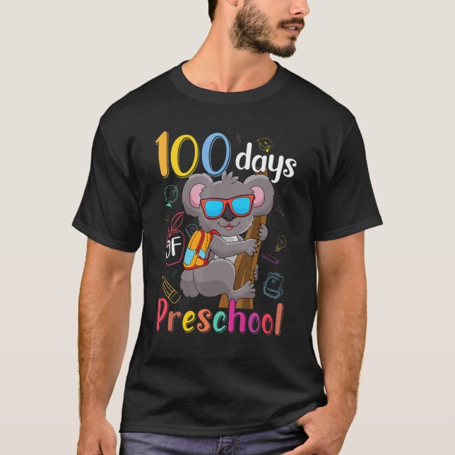 Camiseta 100 Days Of Preschool Koala 100th Day School Presc (Anverso)