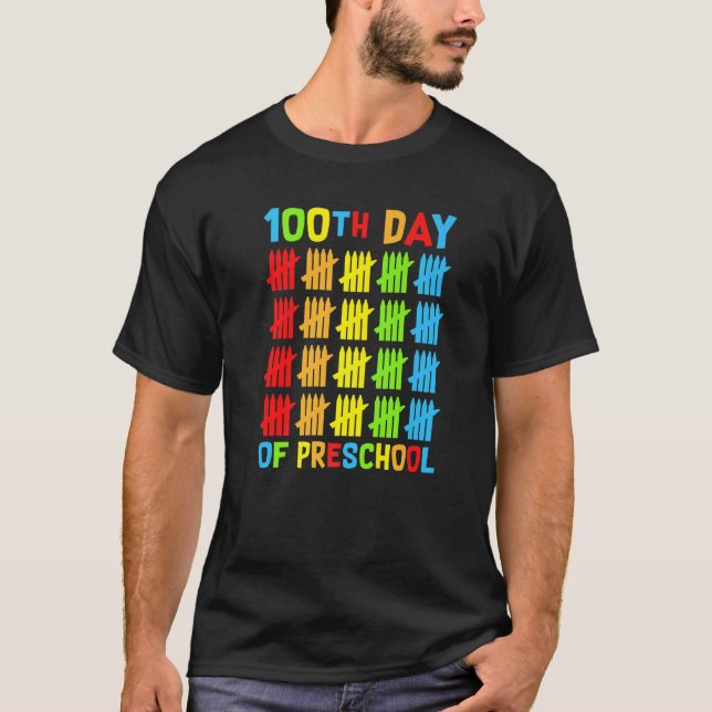 Camiseta 100 Days of Preschool Teachers Child Happy 100 Day (Anverso)