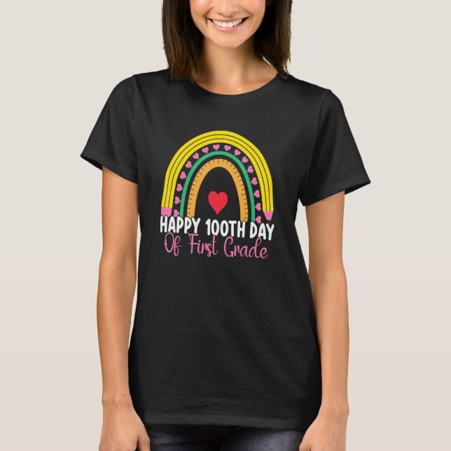 Camiseta 100 Days Of School 100th Day Of School 1st Grade R (Anverso)