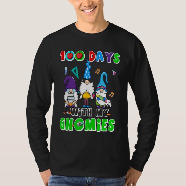Camiseta 100 Days Of School 100th Day With My Gnomies (Anverso)