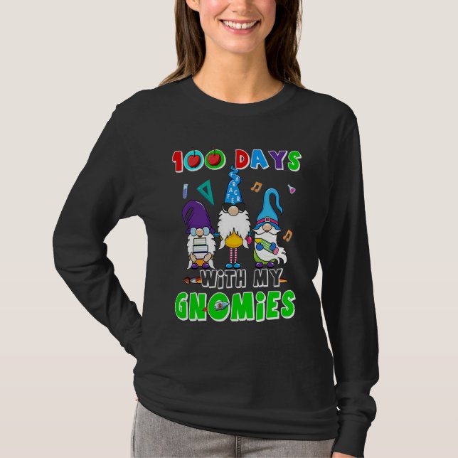 Camiseta 100 Days Of School 100th Day With My Gnomies (Anverso)