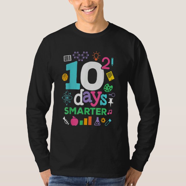 Camiseta 100 Days Of School  10 Squared Days For Math Teach (Anverso)