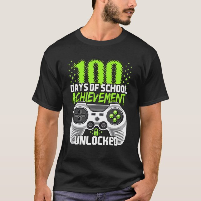 Camiseta 100 Days Of School Achievement Unlocked Video Game (Anverso)