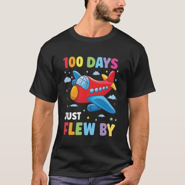 Camiseta 100 Days of School Airplane 100th Day of School Bo (Anverso)