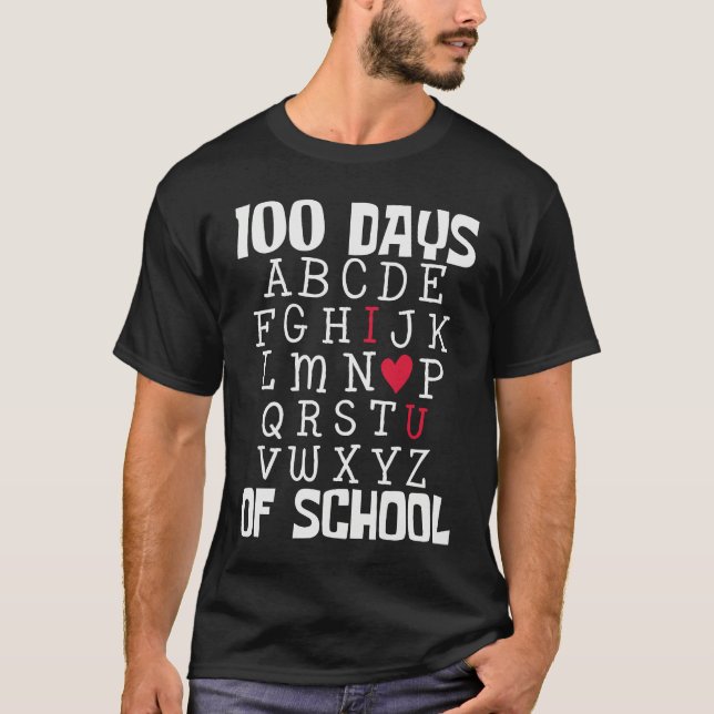 Camiseta 100 DAYS OF SCHOOL Alphabet 100th Day Teacher Stud (Anverso)