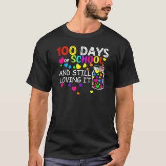 Camiseta 100 Days Of School And Still Loving It Hearts Cute