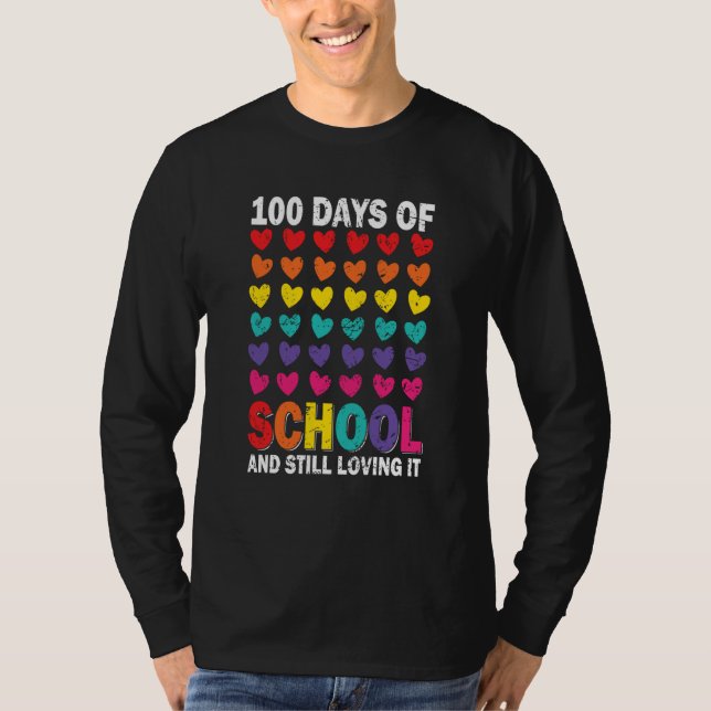 Camiseta 100 Days of school and still loving it Hearts Cute (Anverso)