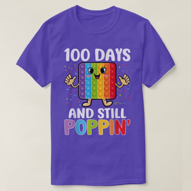 Camiseta 100 Days Of School And Still Poppin 100th Day Kids (Diseño del anverso)