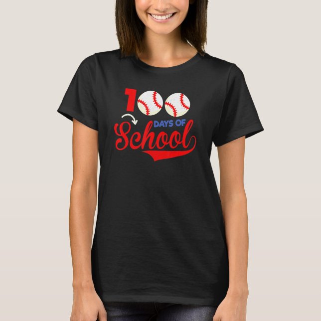 Camiseta 100 Days of School Apparel 100th Day Baseball Teac (Anverso)