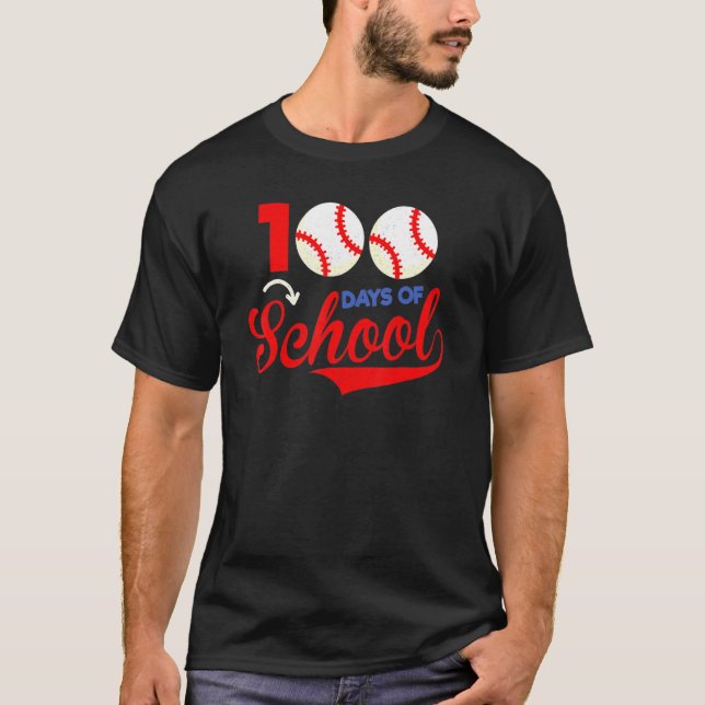 Camiseta 100 Days of School Apparel 100th Day Baseball Teac (Anverso)