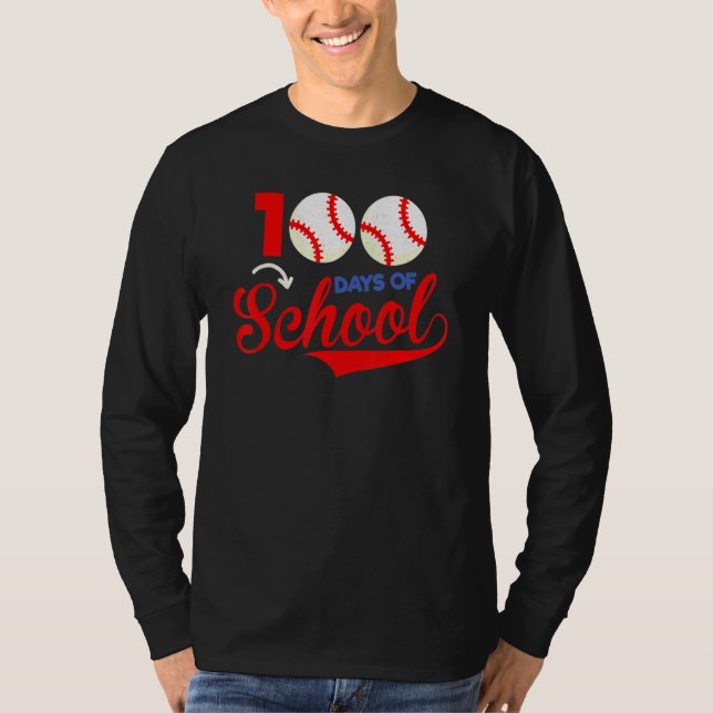 Camiseta 100 Days of School Apparel 100th Day Baseball Teac (Anverso)