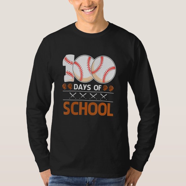 Camiseta 100 Days Of School  Baseball 100 Days Smarter 100t (Anverso)