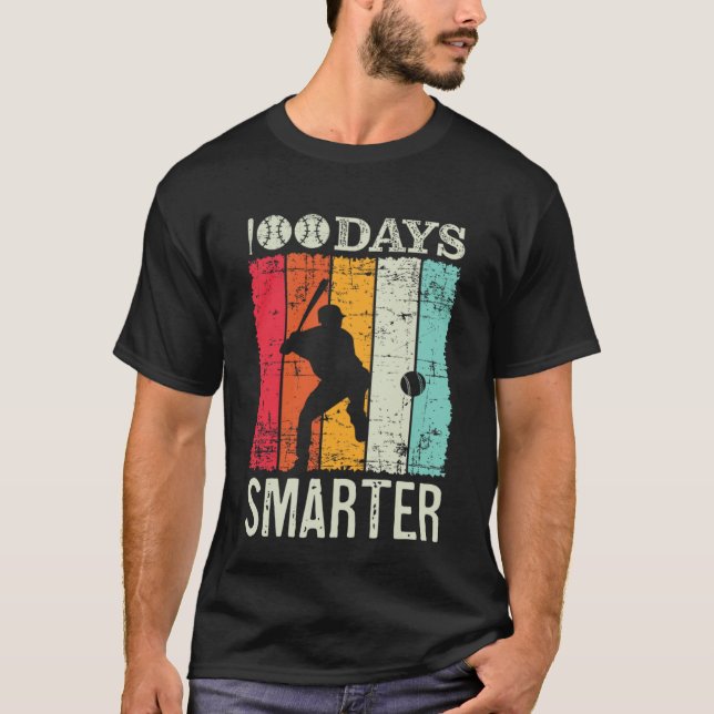Camiseta 100 Days Of School Baseball Boy Fun Celebration St (Anverso)