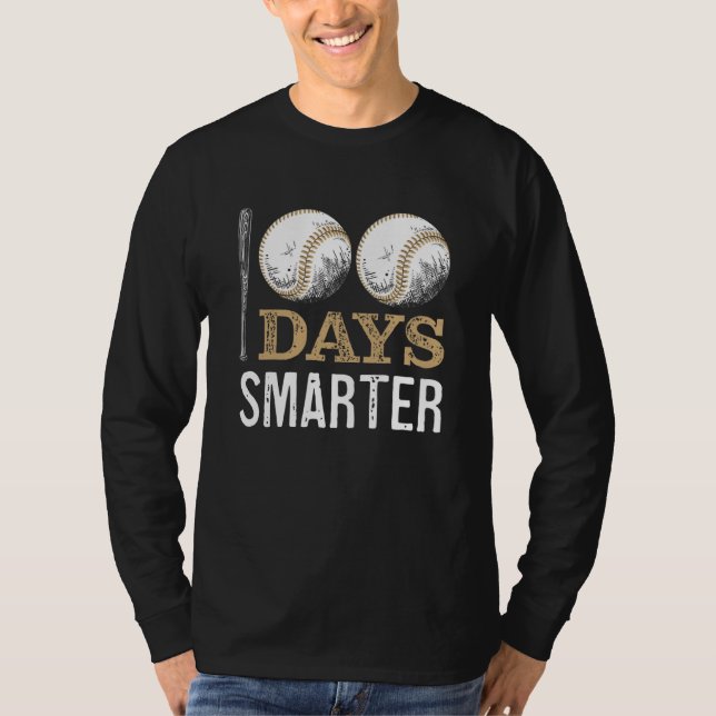 Camiseta 100 Days Of School Baseball Boy Fun Celebration St (Anverso)