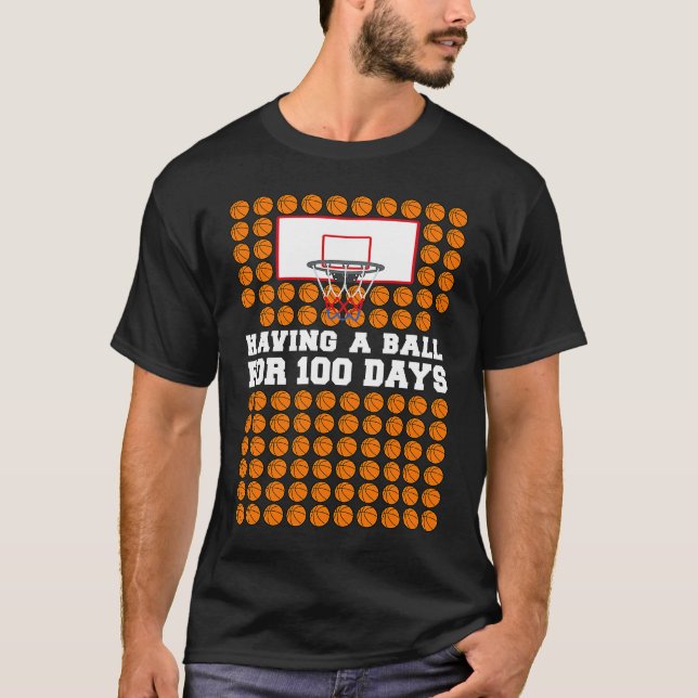 Camiseta 100 Days Of School Basketball 100th Day Balls  For (Anverso)