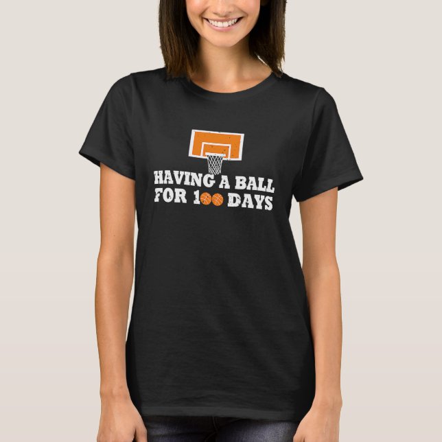 Camiseta 100 Days Of School Basketball 100th Day Balls For  (Anverso)