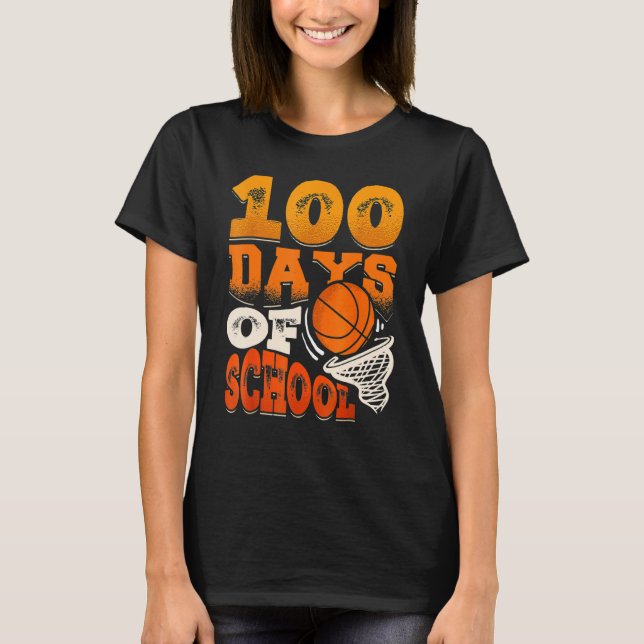 Camiseta 100 Days Of School Basketball 100th Day Of School (Anverso)