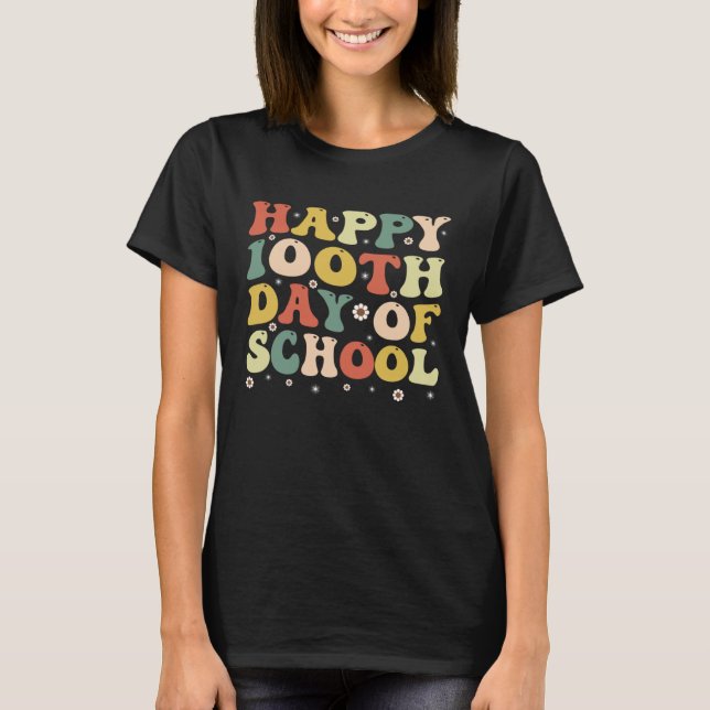 Camiseta 100 Days Of School  Boys Girls Happy 100 Days Of S (Anverso)