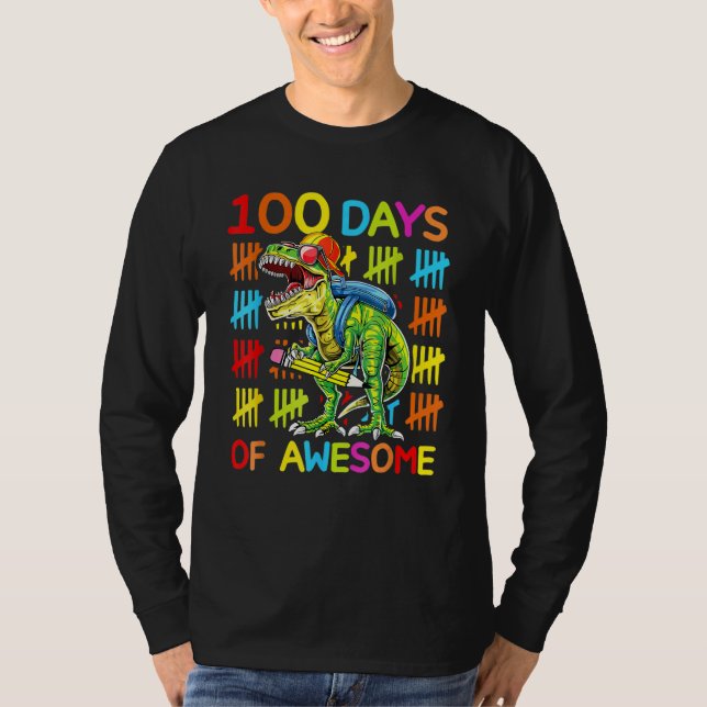 Camiseta 100 Days Of School Colorful Rainbow Pencil School  (Anverso)