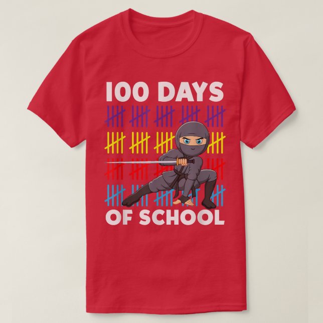 Camiseta 100 Days Of School Cute Japanese Warrior Samurai N (Diseño del anverso)