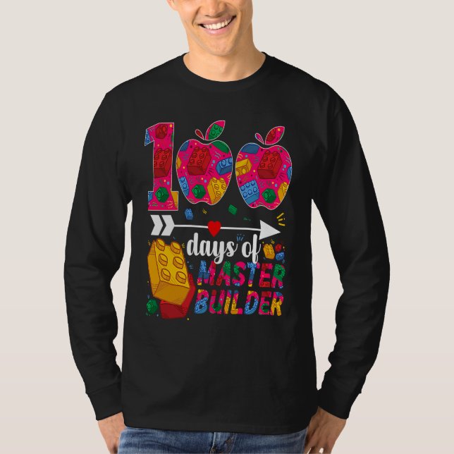 Camiseta 100 Days of School Cute Toy Build Bricks Teacher S (Anverso)