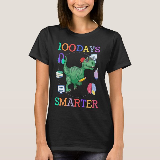 Camiseta 100 days of school dinosaur boys kids 100th day ki (Anverso)
