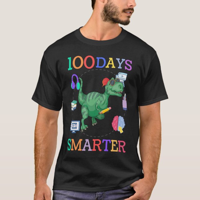 Camiseta 100 days of school dinosaur boys kids 100th day ki (Anverso)